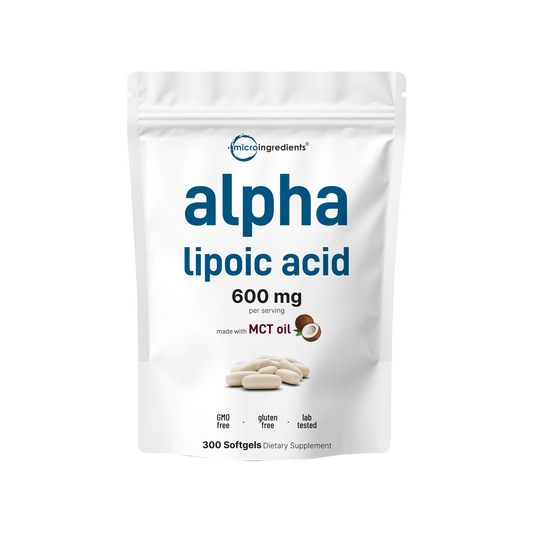 Micro Ingredients Alpha Lipoic Acid 600mg, 300 Softgels