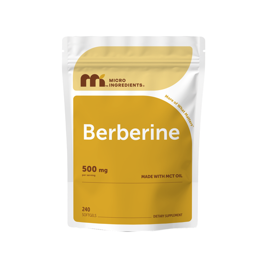 Micro Ingredients Berberine 500mg with MCT Oil, 240 Softgels