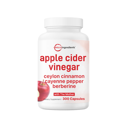 Micro Ingredients Apple Cider Vinegar with The Mother, 300 Capsules
