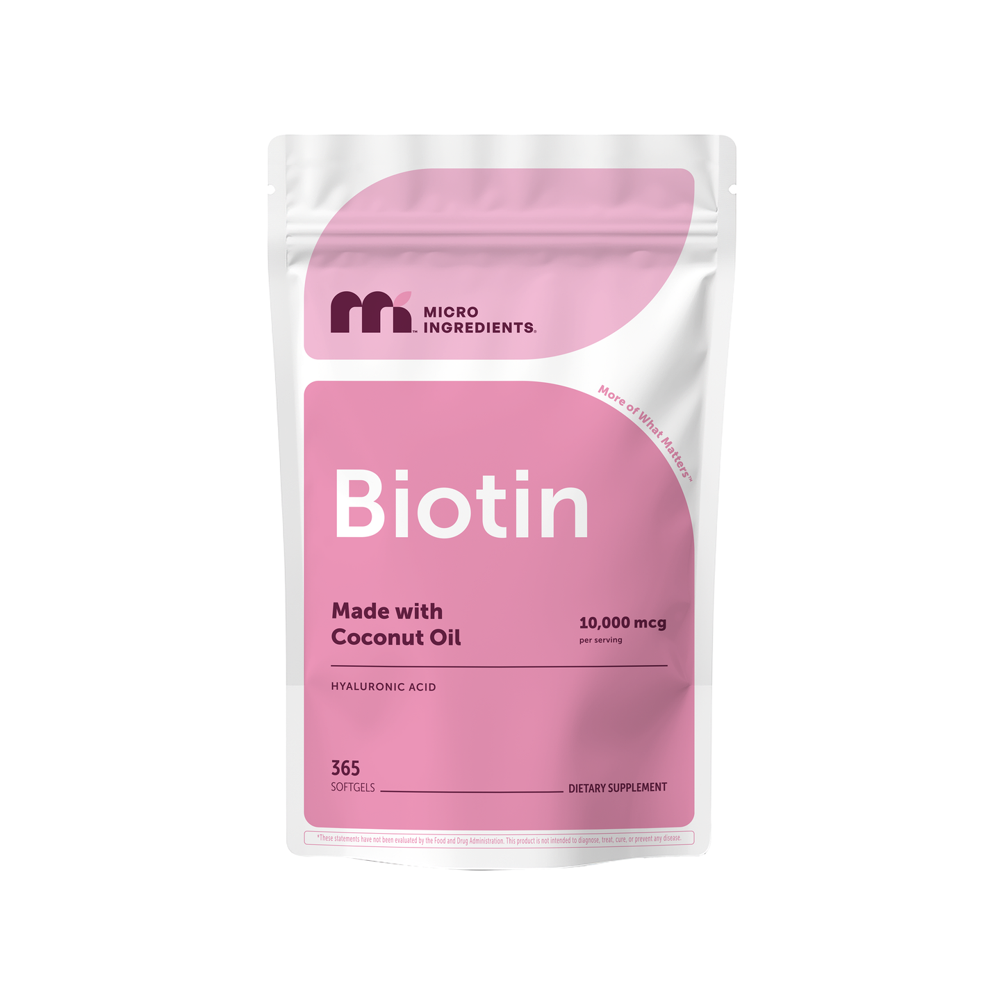 Micro Ingredients Biotin with Hyaluronic Acid, 365 Softgels