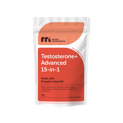 Micro Ingredients Testosterone+ Advanced 15-in-1 with Pumpkin Seed Oil, 240 Softgels