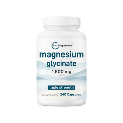 Micro Ingredients Triple Strength Magnesium Glycinate 1,500mg Per Serving, 240 Capsules
