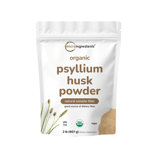 Organic Psyllium Husk Powder, 2 Pounds (32oz) - Unflavored