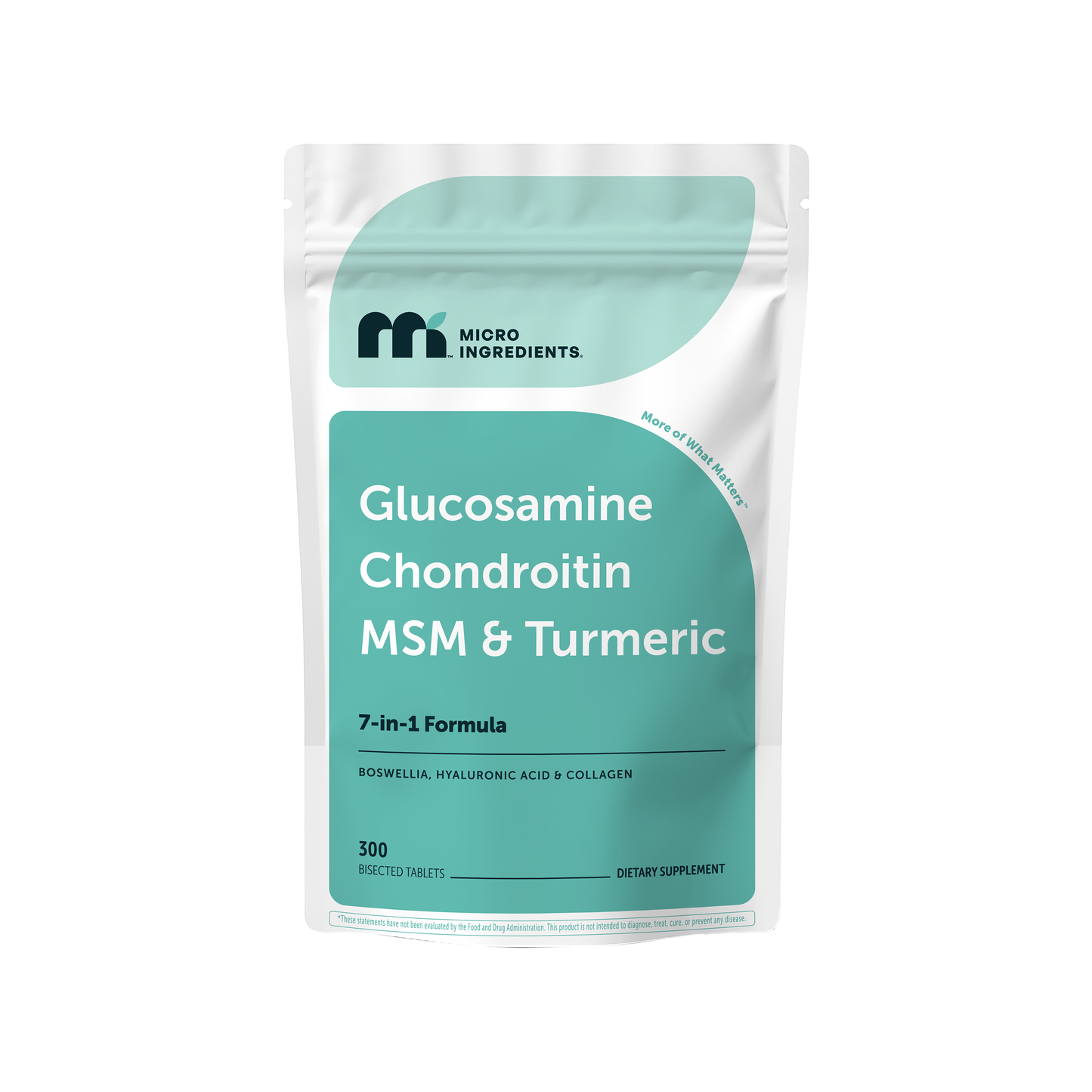 Micro Ingredients Glucosamine Chondroitin MSM and Turmeric (7-in-1 Formula), 300 Bisected Tablets