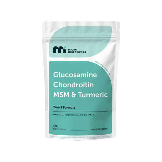 Micro Ingredients Glucosamine Chondroitin MSM and Turmeric (7-in-1 Formula), 300 Bisected Tablets