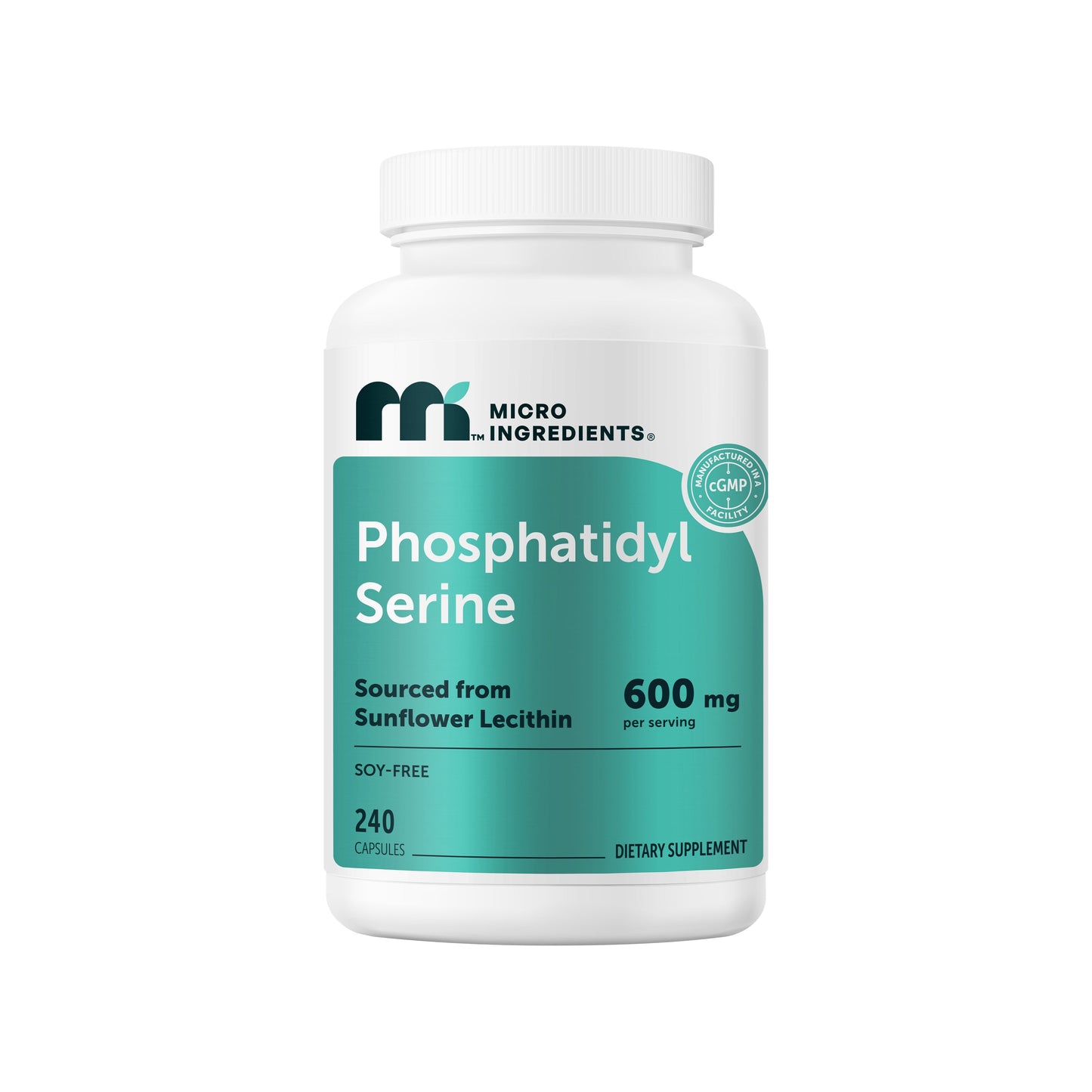 Micro Ingredients Phosphatidyl Serine 600mg, 240 Capsules