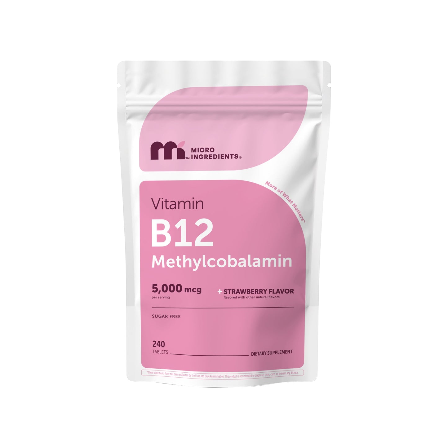 Micro Ingredients Vitamin B12 5000mcg | Methyl B12 Active Form – 240 Chewable Tablets
