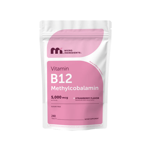 Micro Ingredients Vitamin B12 5000mcg | Methyl B12 Active Form – 240 Chewable Tablets