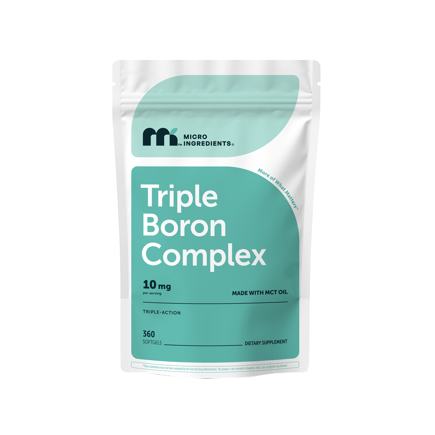 Micro Ingredients Triple Boron Complex 10mg with MCT Oil, 360 Softgels