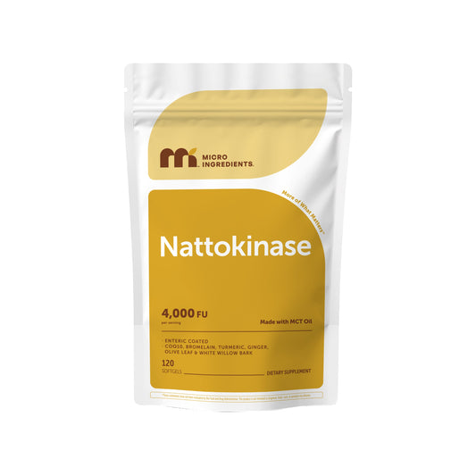 Micro Ingredients Nattokinase 4,000 FU Equivalent, Enteric Coated Softgels with MCT Oil