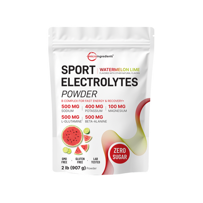 Micro Ingredients Sport Electrolytes Powder Watermelon Lime Flavor, 2lb