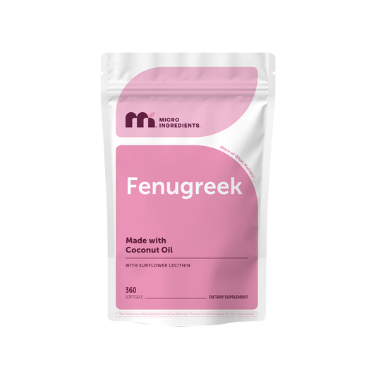 Micro Ingredients Fenugreek with Sunflower Lecithin, 360 Coconut Oil Softgels
