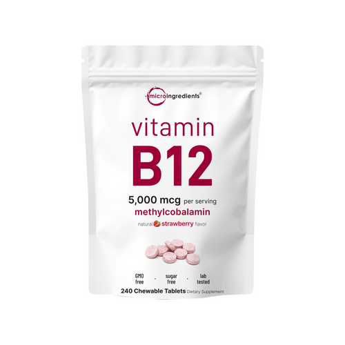 Micro Ingredients Vitamin B12 1,000mcg | Methyl B12 Active Form | 365 Chewable Tablets