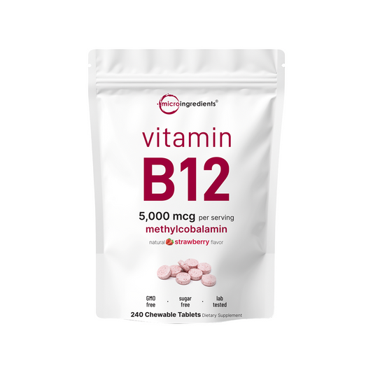Micro Ingredients Vitamin B12 1,000mcg | Methyl B12 Active Form | 365 Chewable Tablets