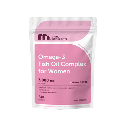 Micro Ingredients Omega-3 Fish Oil Complex for Women 3000mg, 240 Softgels
