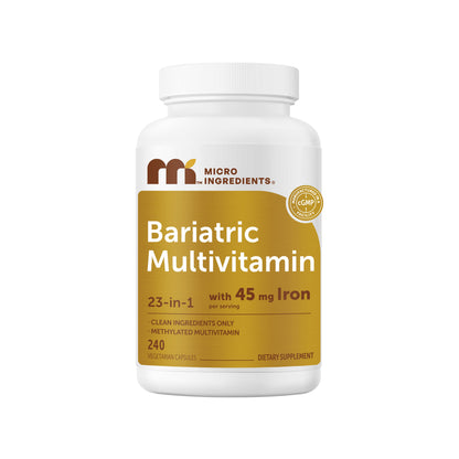Micro Ingredients Bariatric Multivitamin with 45mg Iron, 240 Veggie Capsules