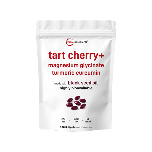 Micro Ingredients Tart Cherry+ with Black Seed Oil, 300 Softgels