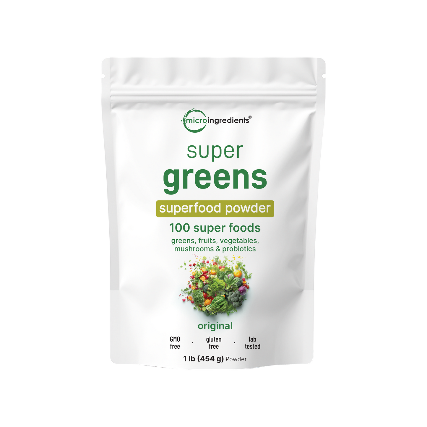 Micro Ingredients Super Greens Powder, 1lb | 100 Superfood Blend