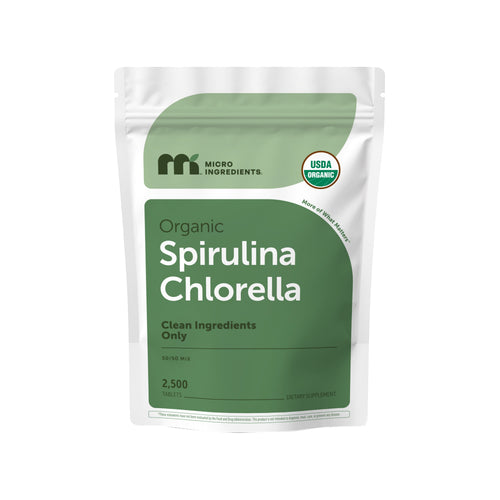Micro Ingredients Organic Spirulina Chlorella, 2,500 Mini Tablets