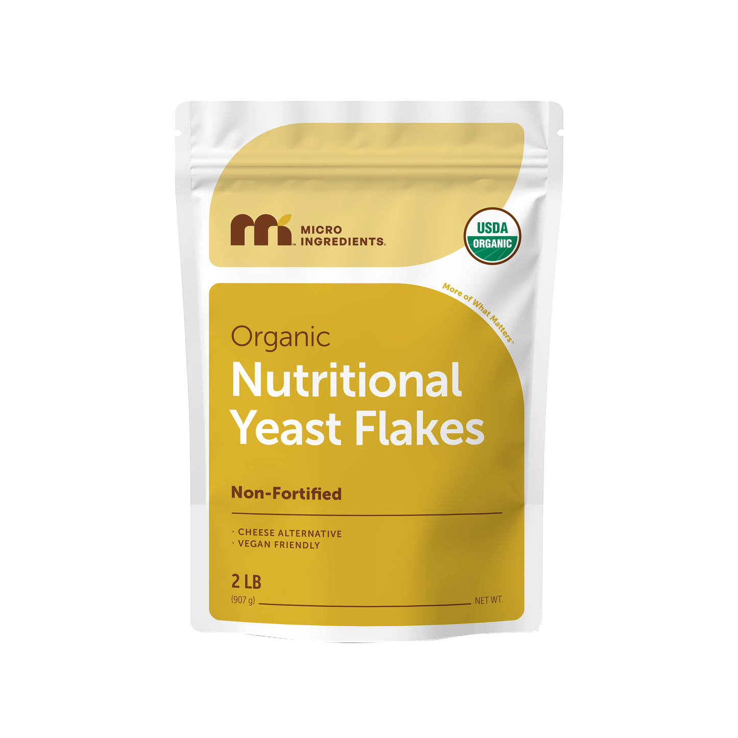 Micro Ingredients Organic Non-Fortified Nutritional Yeast Flakes - Pure & Powdered