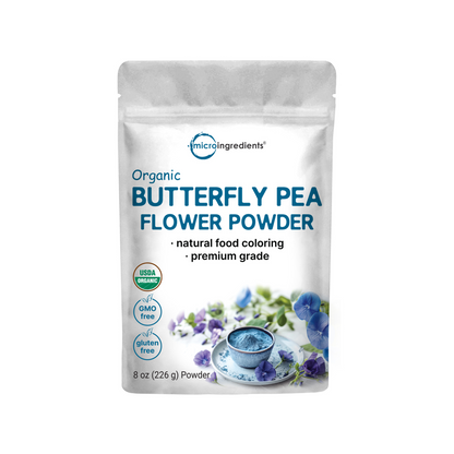 Micro Ingredients Organic Butterfly Pea Flower Powder, 8oz