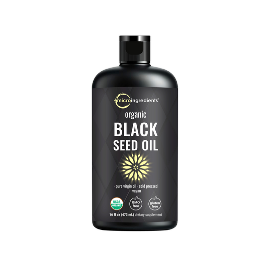 Micro Ingredients Organic Black Seed Oil, 16 fl oz | Cold Pressed Black Cumin Seeds from Nigella Sativa