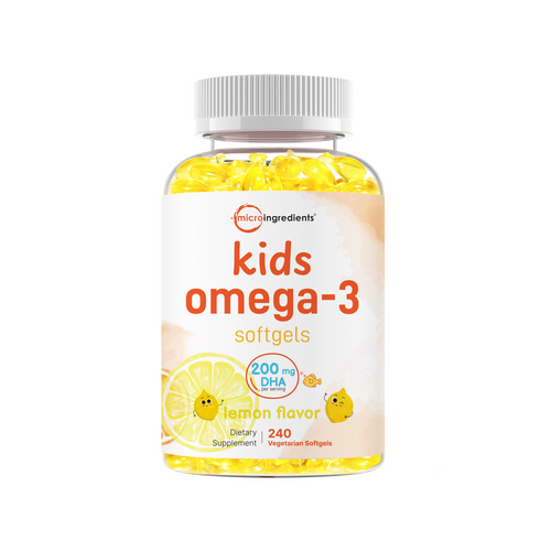 Micro Ingredients Omega-3 for Kids, 240 Veggie Softgels (Lemon Flavor)