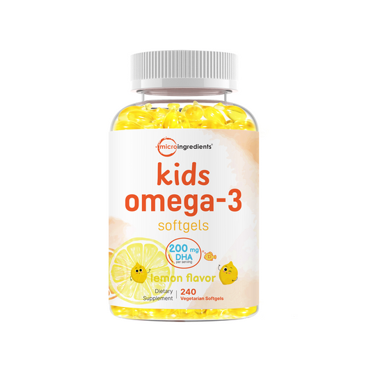 Micro Ingredients Omega-3 for Kids, 240 Veggie Softgels (Lemon Flavor)