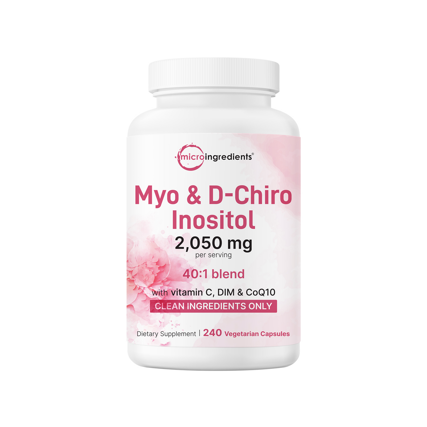 Micro Ingredients Myo-Inositol & D-Chiro Inositol 2,050mg, 240 Veggie Capsules