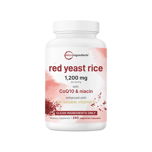 Micro Ingredients Red Yeast Rice 1,200mg with CoQ10 100mg, 240 Veggie Capsules