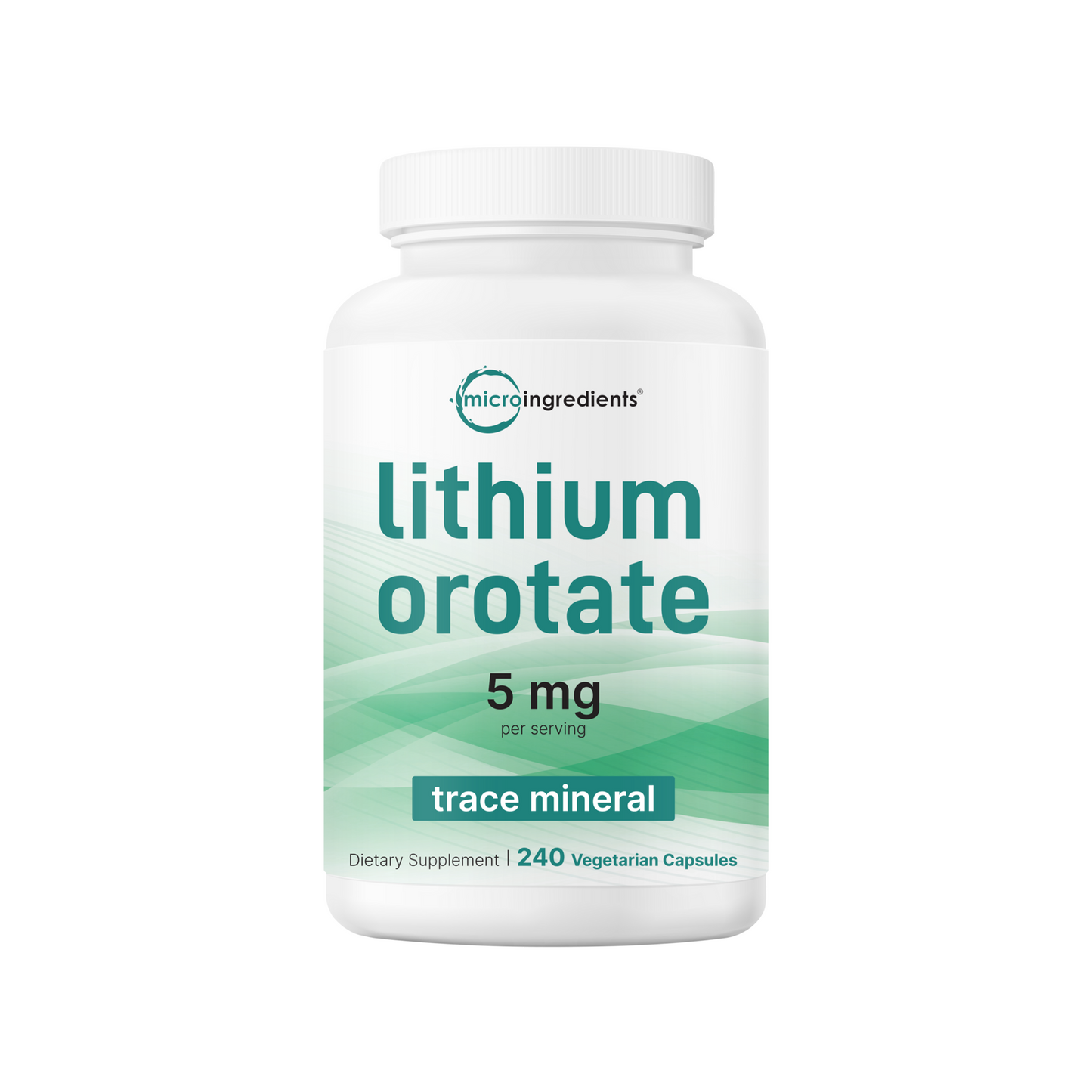 Micro Ingredients Lithium Orotate 5mg, 240 Vegetarian Capsules