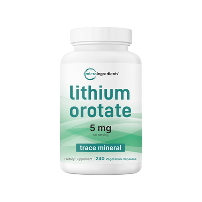 Micro Ingredients Lithium Orotate 5mg, 240 Vegetarian Capsules
