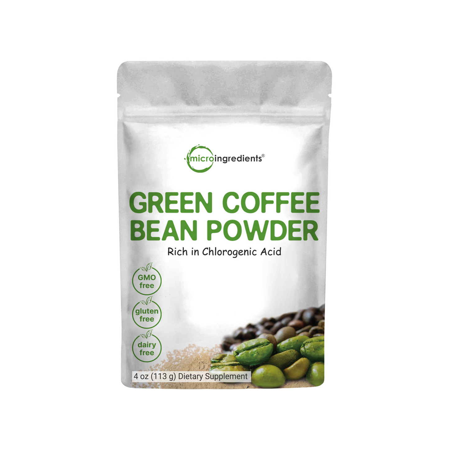 Micro Ingredients Green Coffee Bean Powder, 4oz
