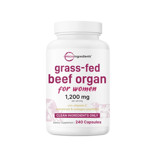 Micro Ingredients Grass-fed Beef Organ for Women 1200mg, 240 Capsules