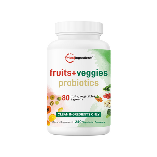 Micro Ingredients Fruits + Veggies and Probiotics, 240 Vegetarian Capsules