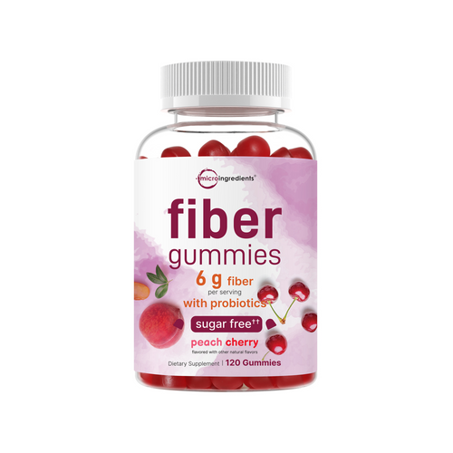 Micro Ingredients Fiber Gummies with Probiotics, 120 Count