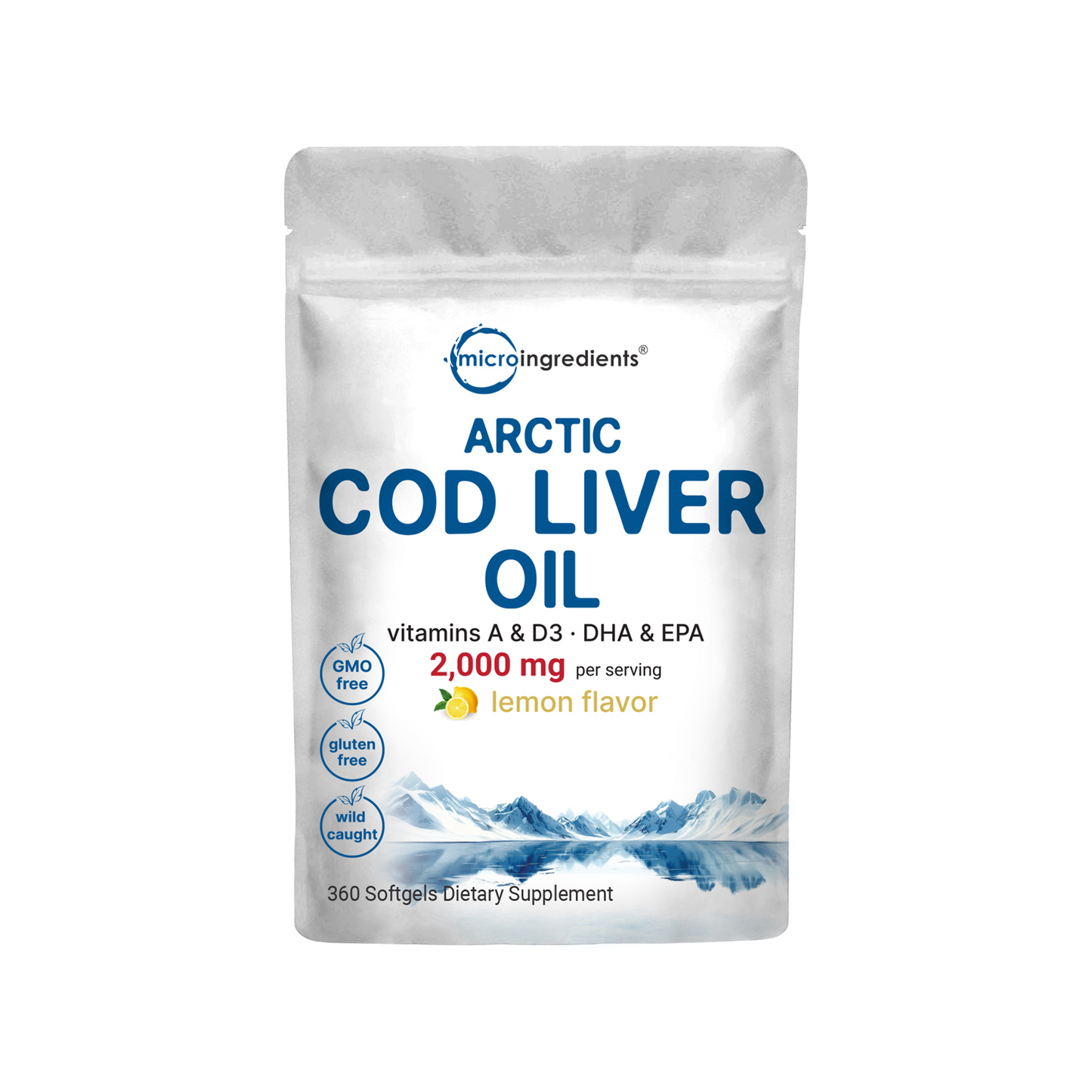 Micro Ingredients Cod Liver Oil 2000mg, 360 softgels
