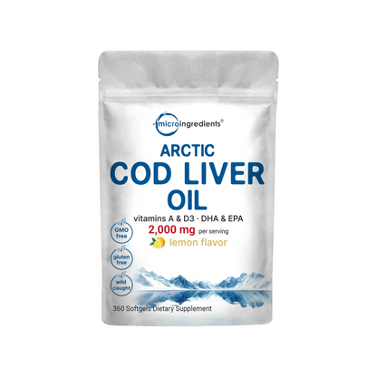 Micro Ingredients Cod Liver Oil 2000mg, 360 softgels