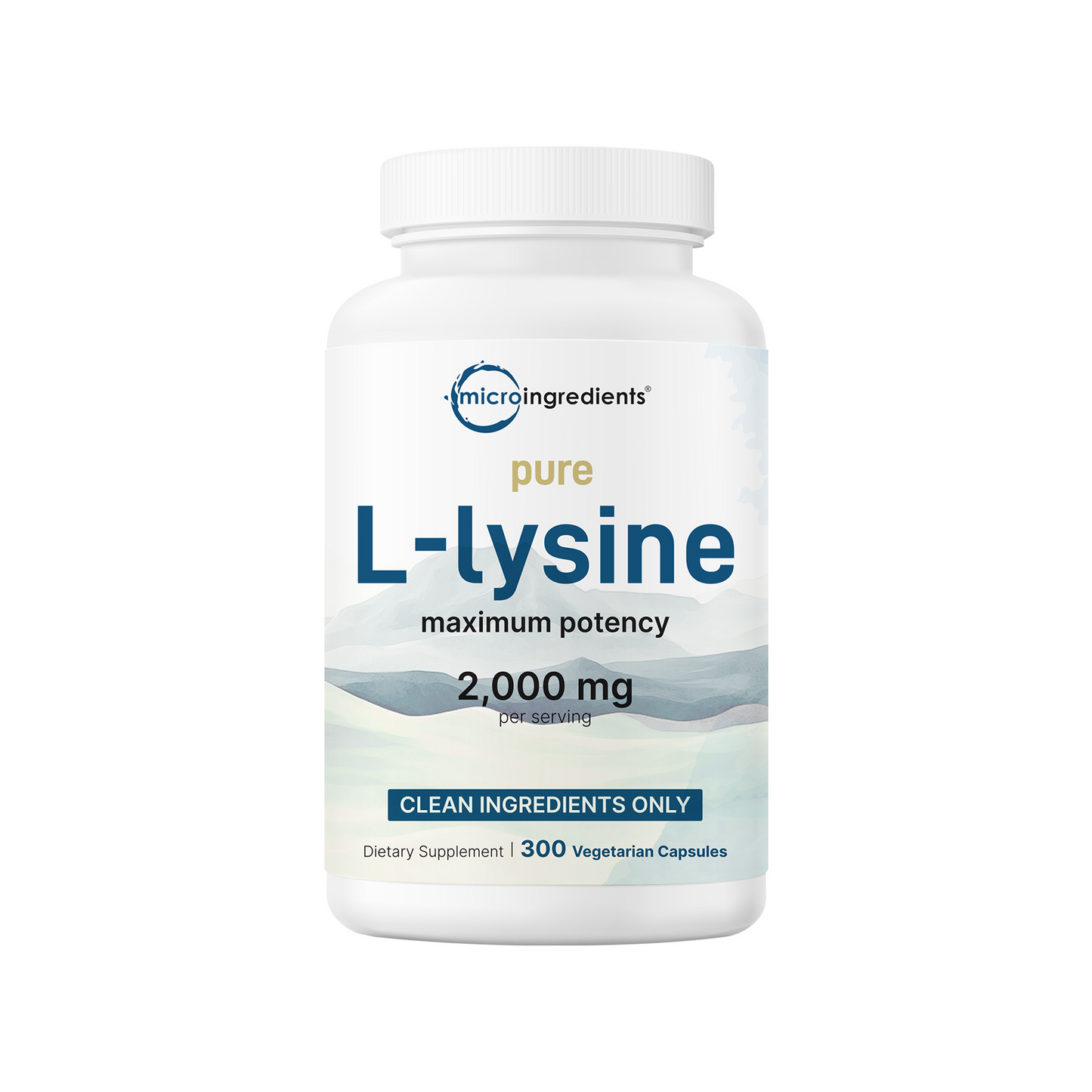 Micro Ingredients Pure L-Lysine 2,000mg, 300 Veggie Capsules