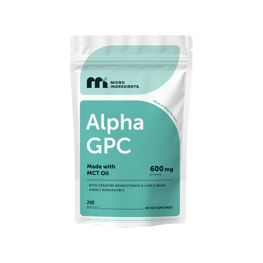 Micro Ingredients Alpha GPC 600mg with MCT Oil, 240 Softgels