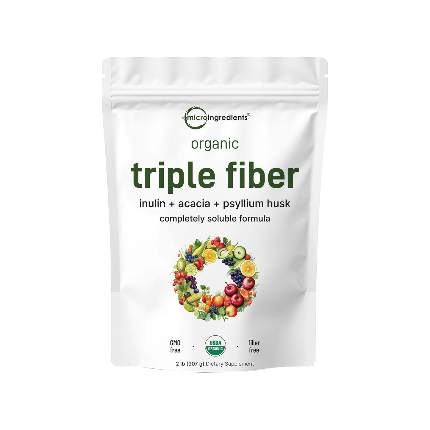 Micro Ingredients Organic Triple Fiber Powder, 2lb