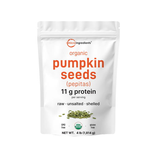 Micro Ingredients Organic Pumpkin Seeds, 4lbs, Raw, Unsalted, & Shelled