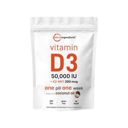 Micro Ingredients Vitamin D3 K2 Supplement Softgels