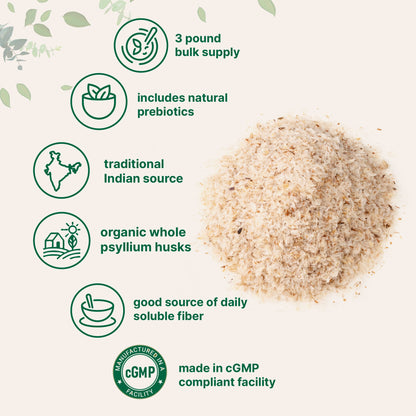 Micro Ingredients Organic Whole Psyllium Husks, 3lbs