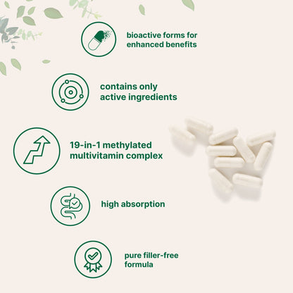 Micro Ingredients Methylated Multivitamin | 240 Pure Capsules with Vitamins C, D, B12