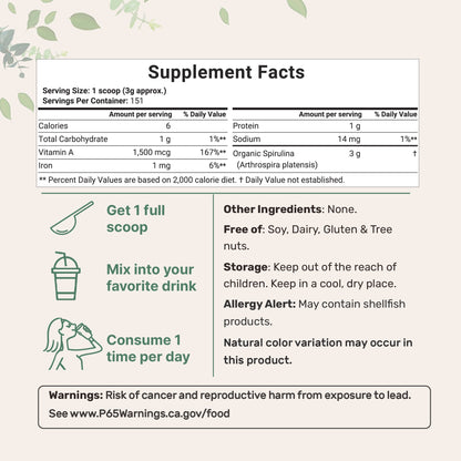 Micro Ingredients Organic Spirulina Powder
