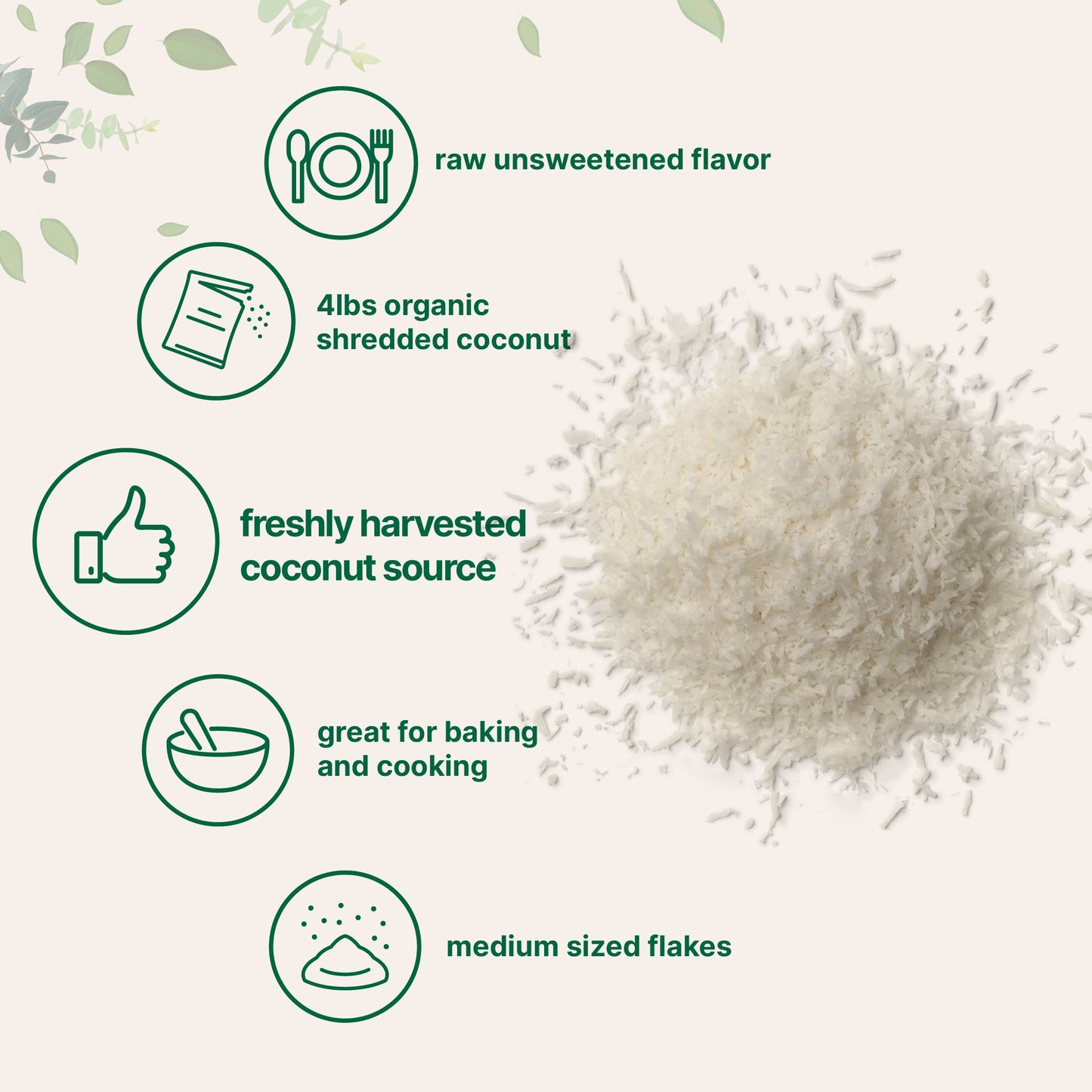 Micro Ingredients Organic Shredded Coconut Flakes, 4lbs