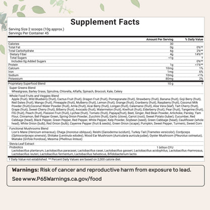 Micro Ingredients Super Greens Powder, 1lb | 100 Superfood Blend