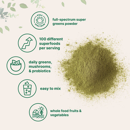 Micro Ingredients Super Greens Powder, 1lb | 100 Superfood Blend