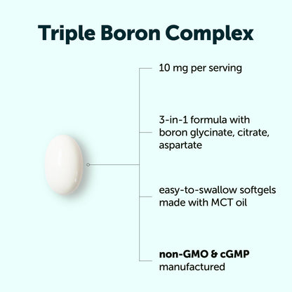 Micro Ingredients Triple Boron Complex 10mg with MCT Oil, 360 Softgels